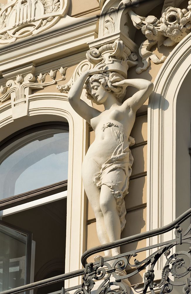 Art Nouveau building on Alberta Street in central Riga-Latvia art print by Keren Su for $57.95 CAD
